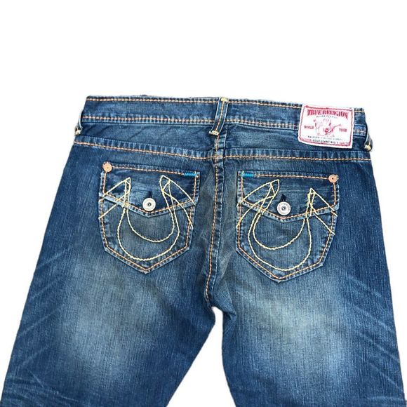 Vintage True Religion Jeans Size 36 Billy Giant Big T Blue - Picture 2 of 6